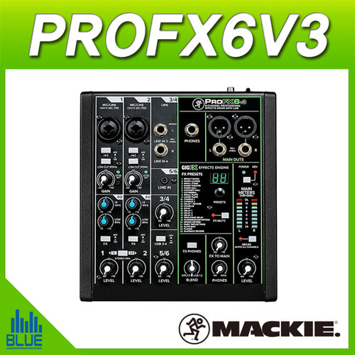 MACKIE PROFX6V3/오디오믹서/이펙터내장 (ProFX6v3)