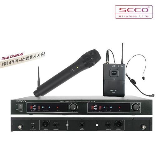 SECO SM902RHBH 무선 2채널 핸드+헤드마이크세트 SM-902RHBH