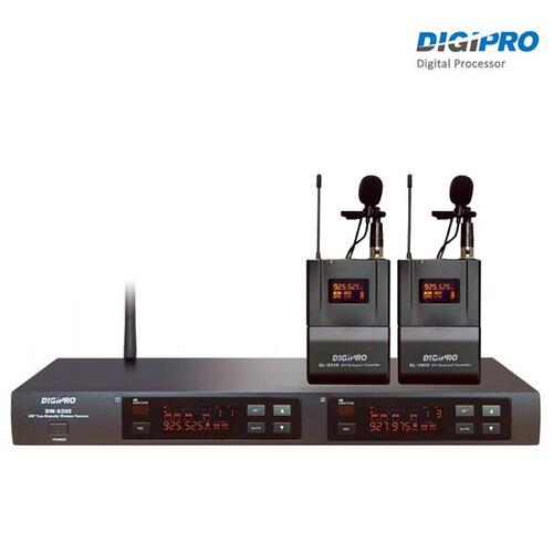 DIGIPRO DW9200BB 핀마이크 2개/2채널 무선마이크 세트 DW-9200BB