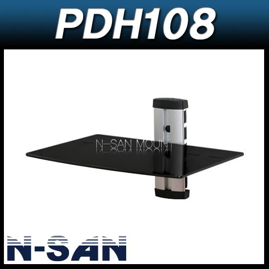 [블루음향] N-SAN PDH108/케이블커버/DVD/케이블/선가리개/셋톱박스/선반/1단강화유리선반/엔산마운트 PDH-108