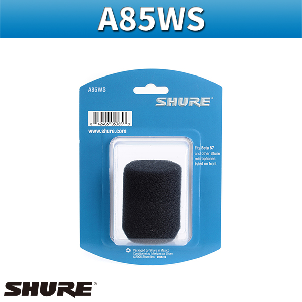 SHURE A85WS/마이크윈드스크린/BETA87A,BETA87C,SM85,SM86,용/ 슈어마이크 솜망