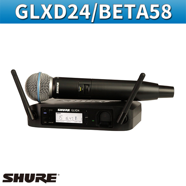 SHURE GLXD24BETA58/무선 핸드마이크 세트/슈어(GLXD24/BETA58)