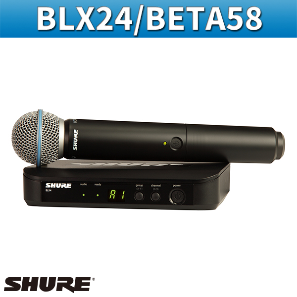 SHURE BLX24BETA58/무선 핸드마이크 세트/슈어(BLX24/BETA58)