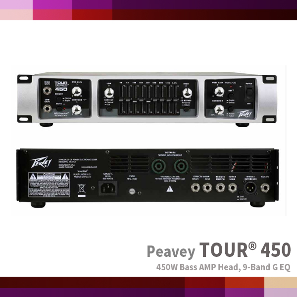 Tour450/PEAVEY/450W Bass AMP Head (Tour-450)