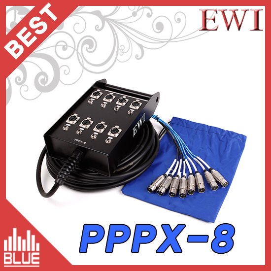 EWI PPPX8-15m/8채널 멀티케이블 완제품/캐논잭+55잭 병렬연결/Switchraft콘넥터