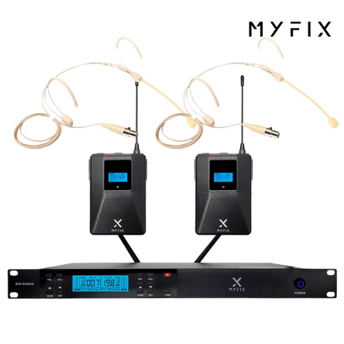 MYFIX BW900BB/2채널 헤드셋+헤드셋 무선마이크/BW-900set