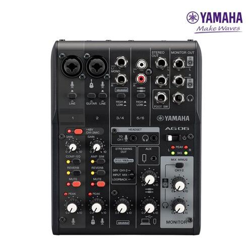 YAMAHA AG06MK2 Black 오디오인터페이스 라이브 스트리밍 방송용 믹서