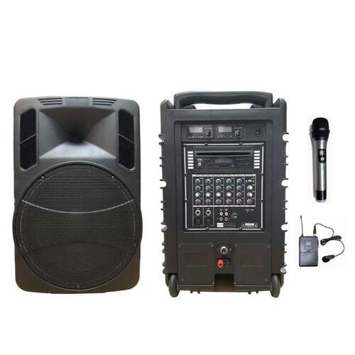 E&amp;W PAS1200 무선앰프 500W출력 CD,블루투스 무선2개 가방제공