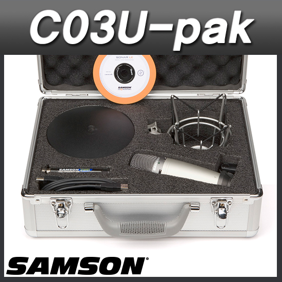SAMSON C03U(pak) 샘슨 멀티패턴 USB 스튜디오 콘덴서 마이크 패키지