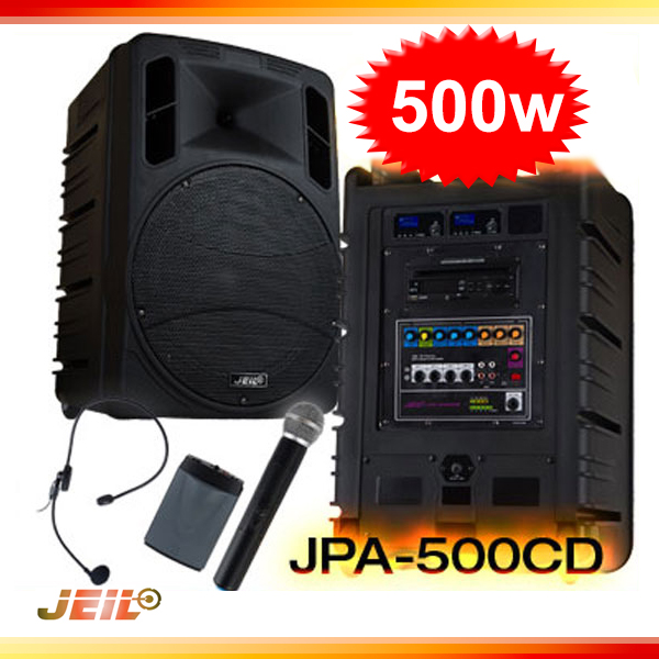 JEIL JPA500CD/충전식무선앰프/2채널/USB/SD카드/CD 플레이어/충전식앰프/이동식앰프/JPA-500CD