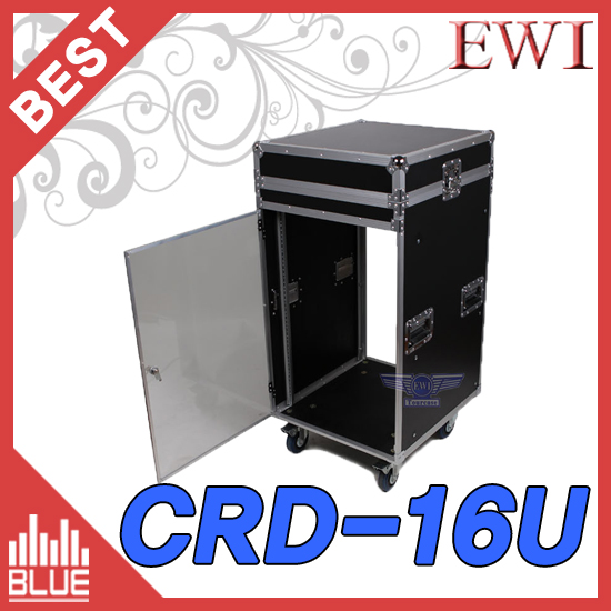 EWI CRD-16U/아크릴 도어형 하드랙케이스/상부믹서장착형/바퀴있음 (EWI CRD16U)